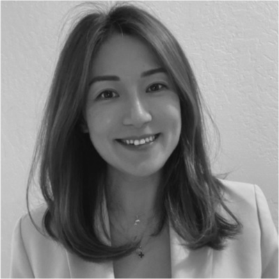 Headshot of Christime Huang, greyscale